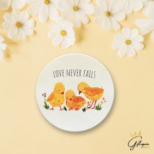 【三隻小雞 Love Never Fails 】陶瓷吸水杯墊 台灣製
